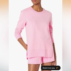Daily Ritual Soft Pink Crew Neck Cotton Modal Tunic Stretch T Top